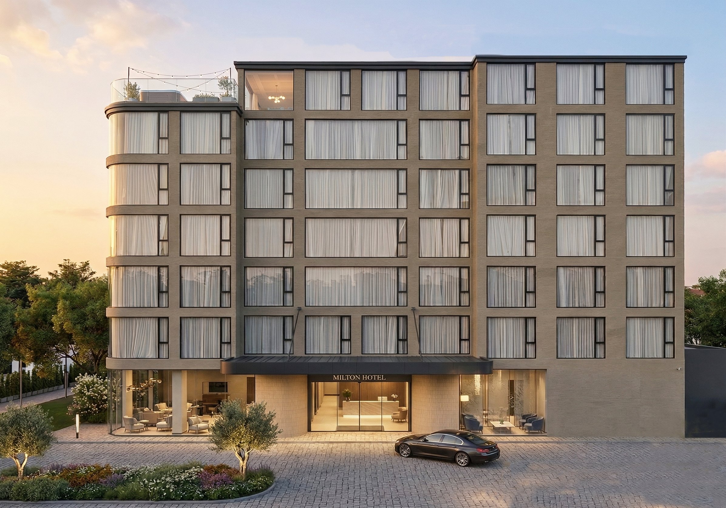 อาคาร Milton Hotel Buriram โรงแรม 7 ชั้น 78 ห้อง ในจังหวัดบุรีรัมย์